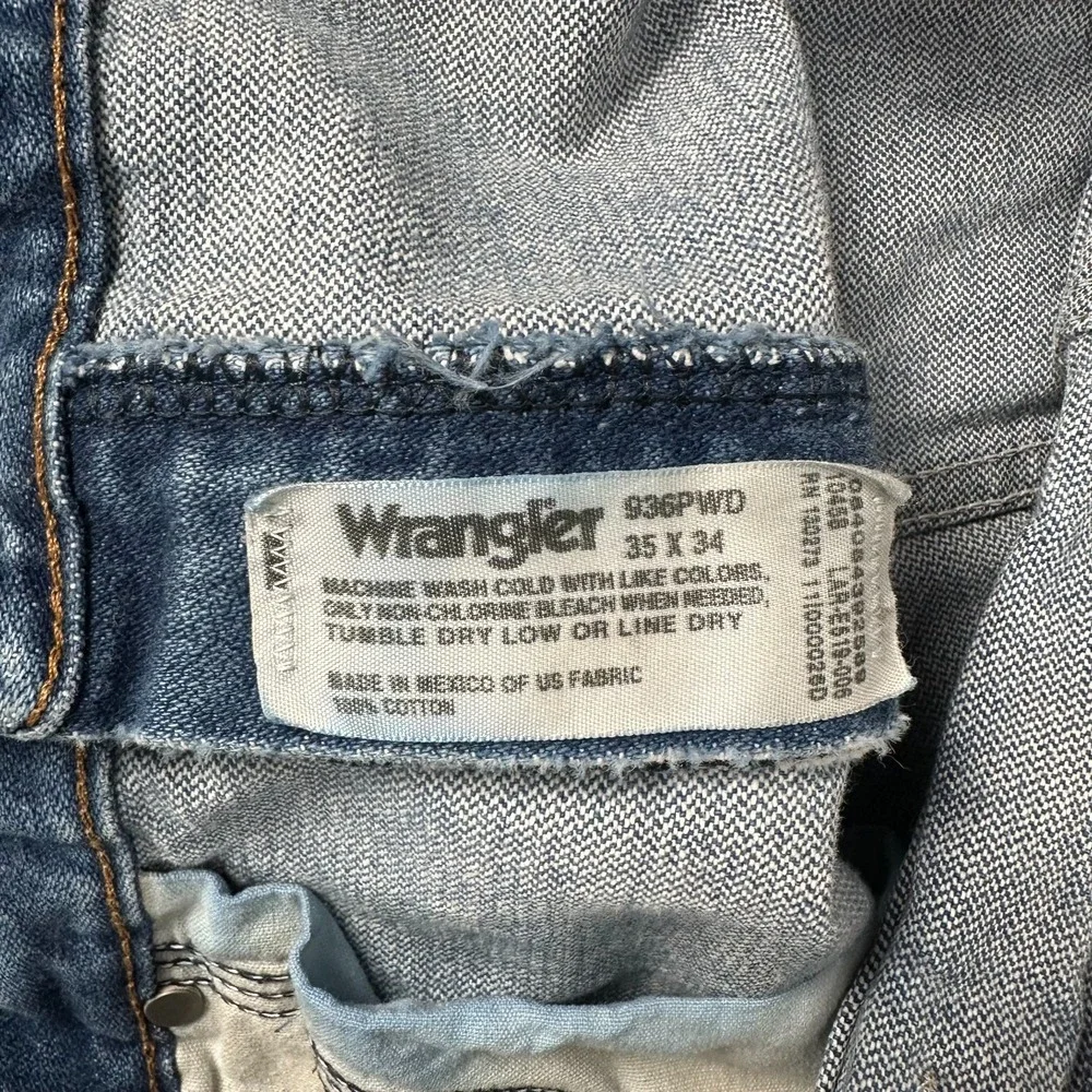 Wrangler Jeans Mens 34x30 Blue Cowboy Cut Slim Fit 936PWD Denim